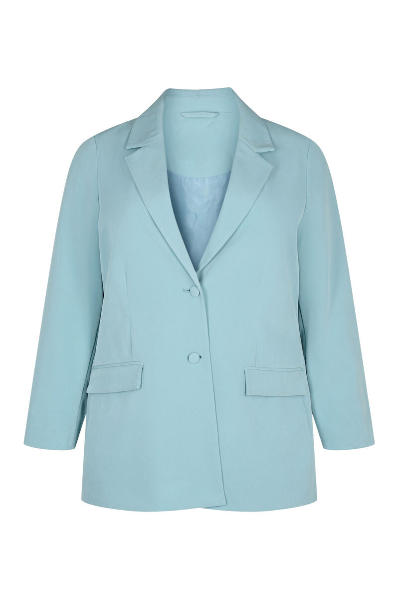 Happy Sizes Σακάκι blazer με κουμπιά σε γαλάζιο χρώμα 02377-Γαλάζιο