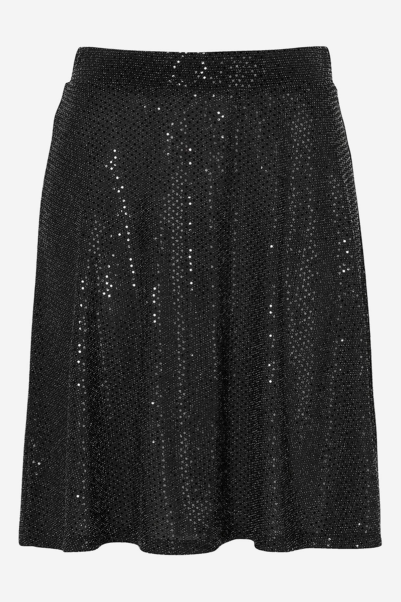 Happy Sizes Φούστα με παγιέτα σε μαύρο χρώμα 618301-Μαύρο