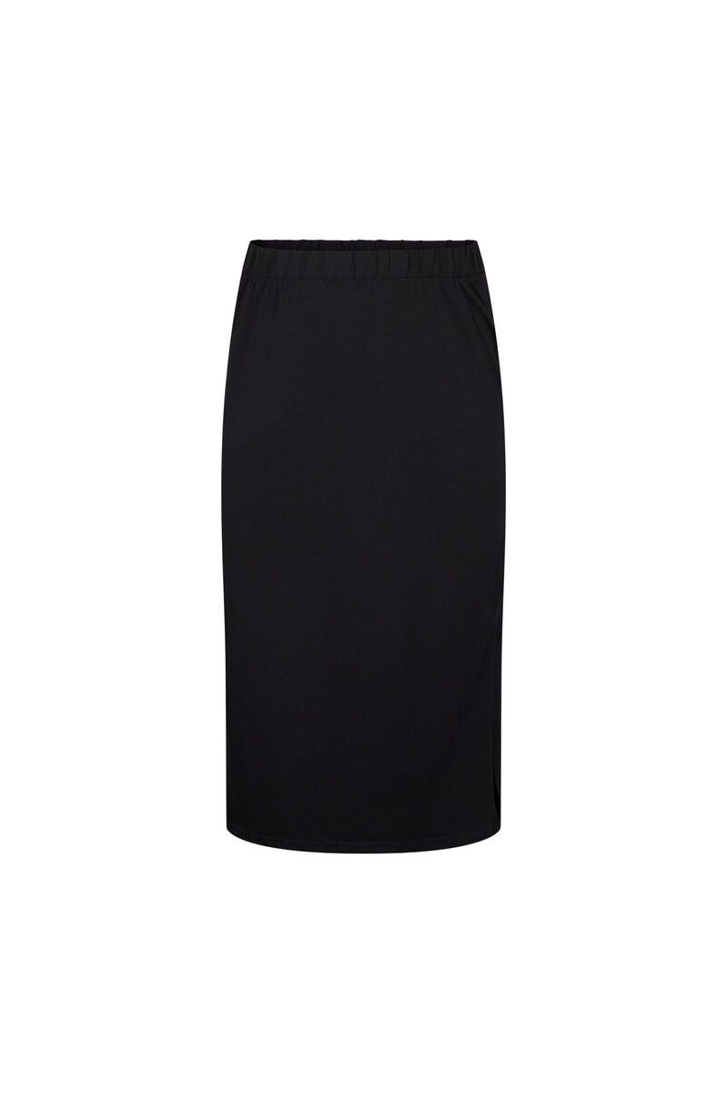 Happy Sizes Maxi φούστα με σκίσιμο σε μαύρο χρώμα 50032/15-Μαύρο