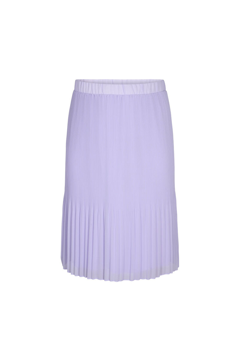 Happy Sizes Midi πλισέ φούστα με λάστιχο σε λιλά χρώμα 06015/5-Λιλά
