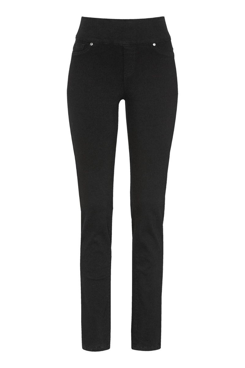 Happy Sizes Jean παντελόνι με λάστιχο στην μπάσκα σε denim black χρώμα 613239-Denim Black