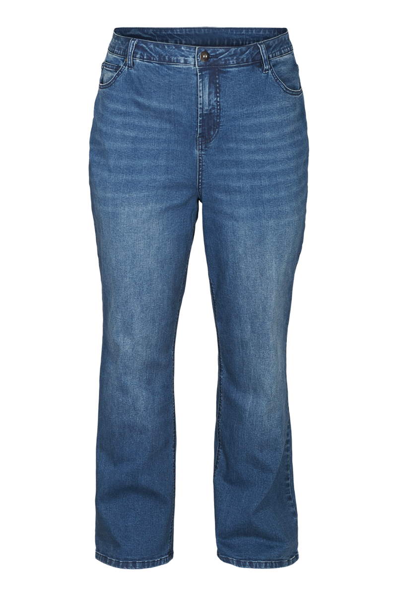 Happy Sizes Jean ελαστικό παντελόνι σε denim blue χρώμα 10645-Denim Blue