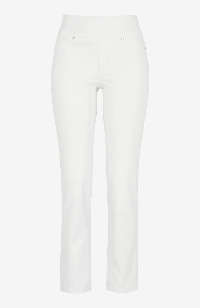 Happy Sizes Jean κολάν με μπάσκα στο πάνω μέρος σε λευκό χρώμα 616782-Λευκό