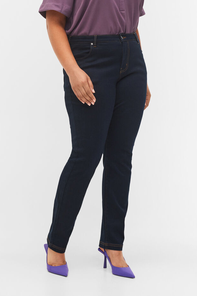 Happy Sizes Jean παντελόνι slim fit σε dark denim χρώμα 10305/78-Dark Denim