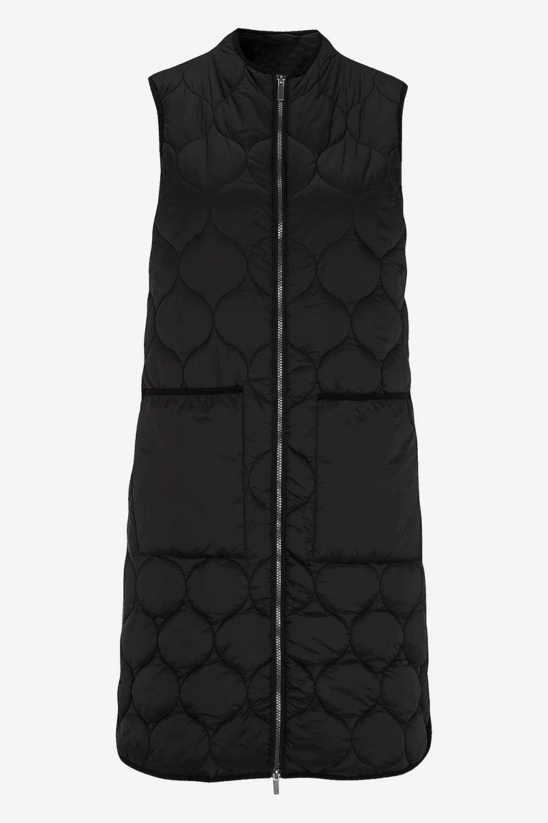 Happy Sizes Αμάνικο μπουφάν με μεγάλες τσέπες σε μαύρο χρώμα 617811-Μαύρο