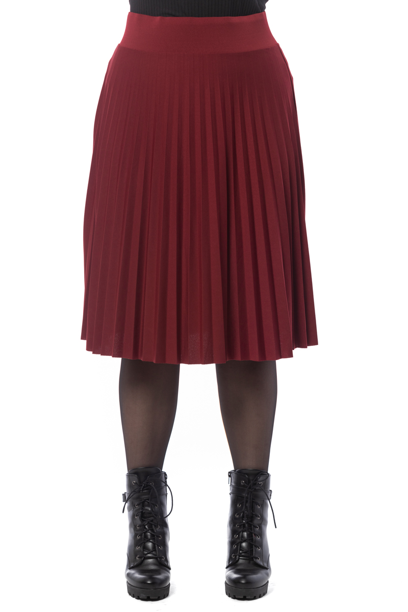 Happy Sizes Midi φούστα πλισέ σε κόκκινο χρώμα 14223.6173-Κόκκινο