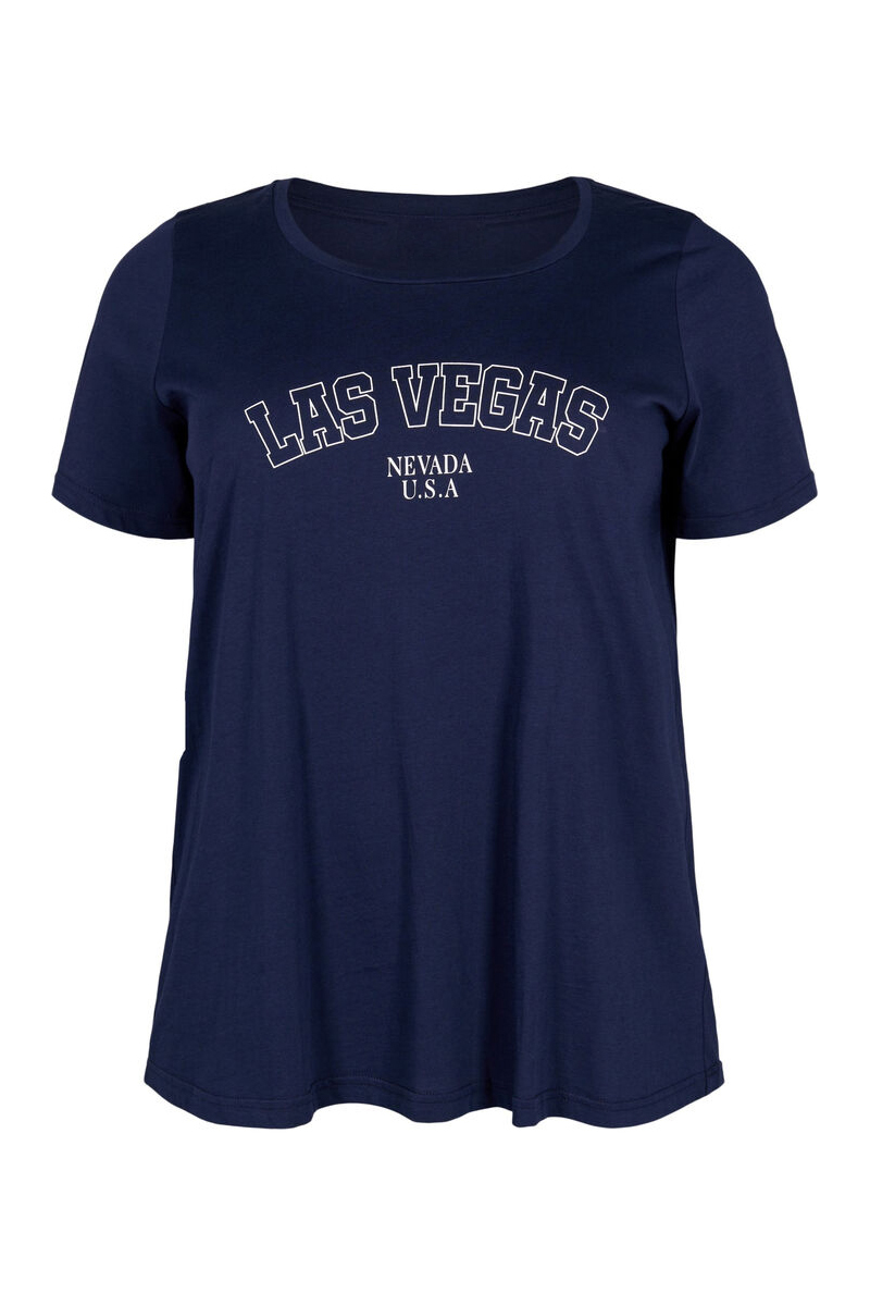 Happy Sizes T-shirt με τύπωμα ‘Las Vegas’ σε μπλε σκούρο χρώμα 50228/2-Μπλε Σκούρο