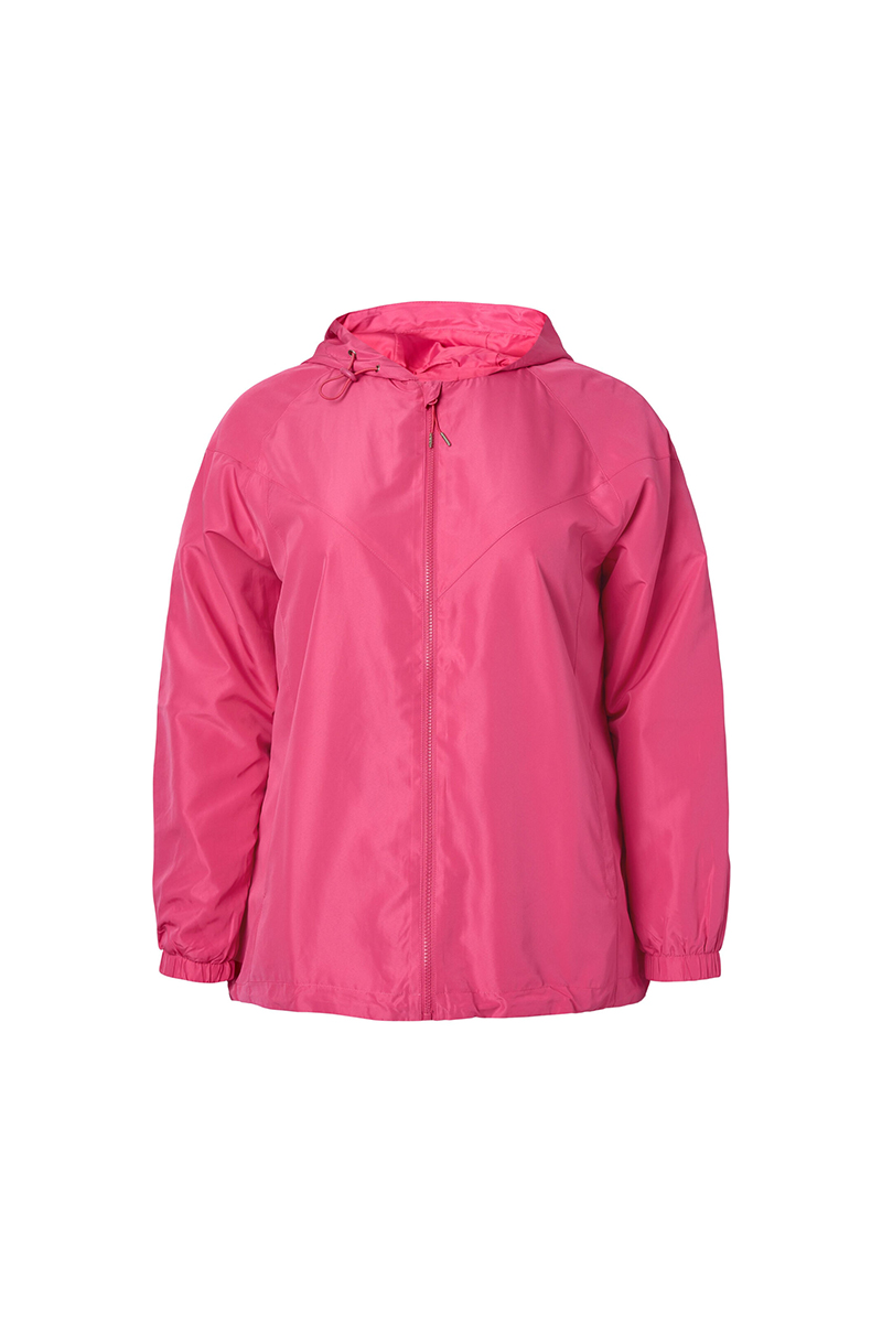 Happy Sizes Αντιανεμικό jacket με κουκούλα σε ροζ χρώμα 52887-Ροζ