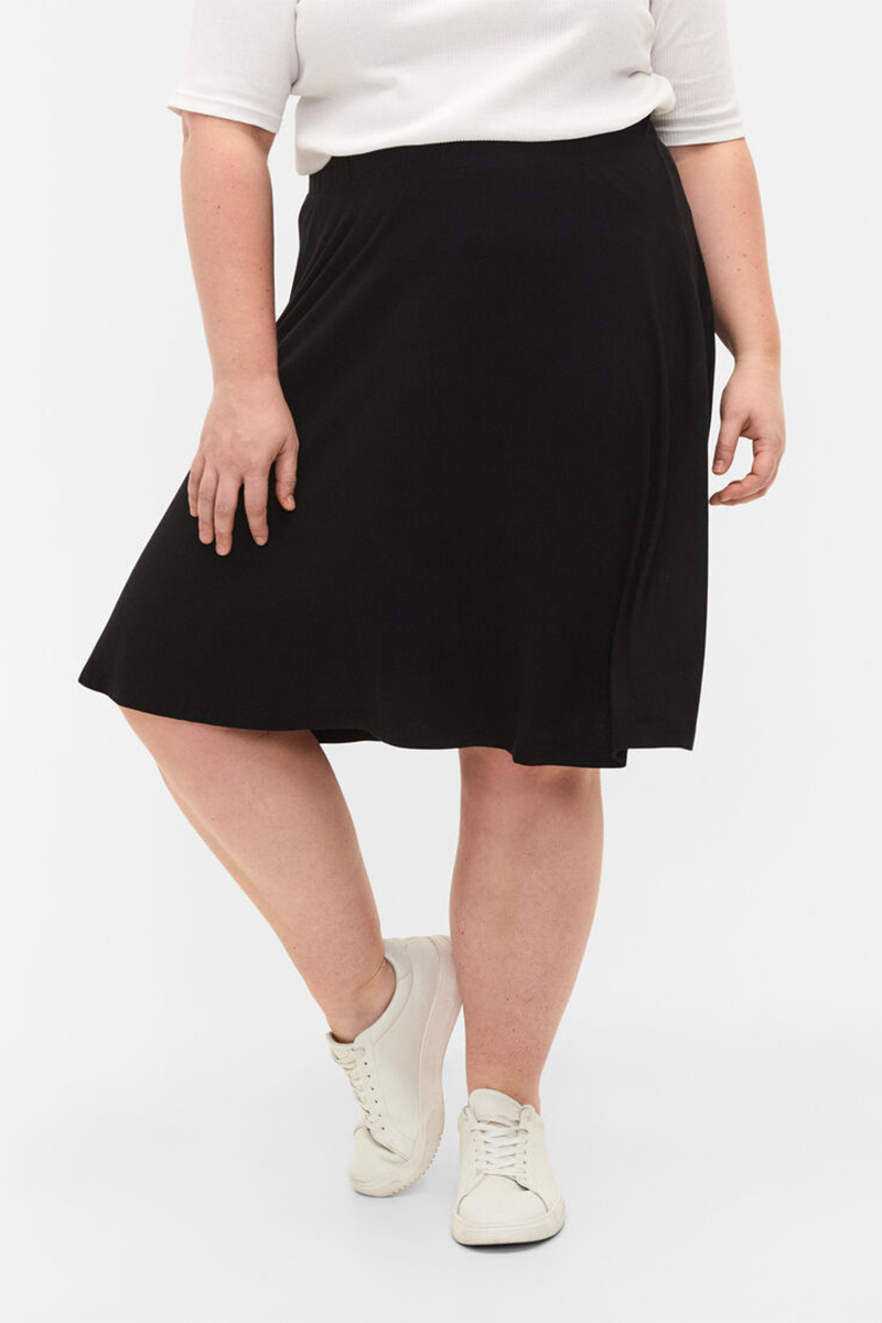 Happy Sizes Mini ελαστική φούστα με λάστιχο σε μαύρο χρώμα 50010/8-Μαύρο