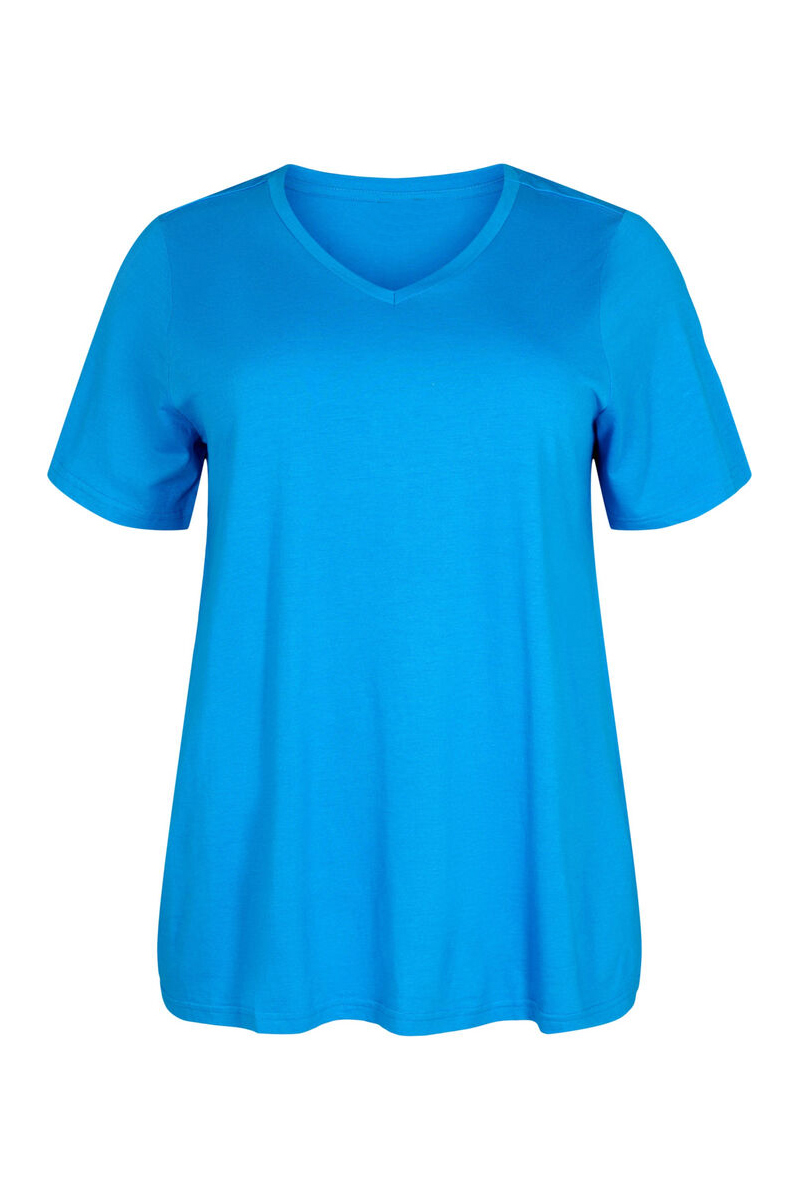 Happy Sizes Cotton t-shirt με V λαιμόκοψη σε ρουά χρώμα 59047/7-Ρουά