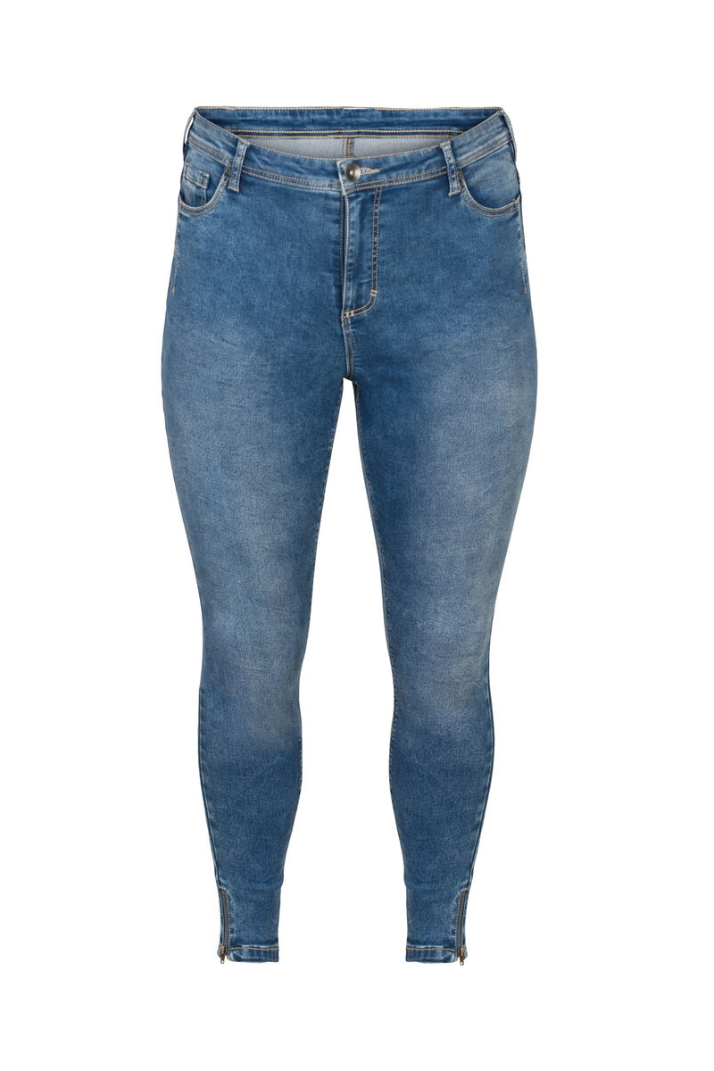 Happy Sizes Jean παντελόνι slim σε denim blue χρώμα σε μεγάλα μεγέθη 10181-Denim Blue