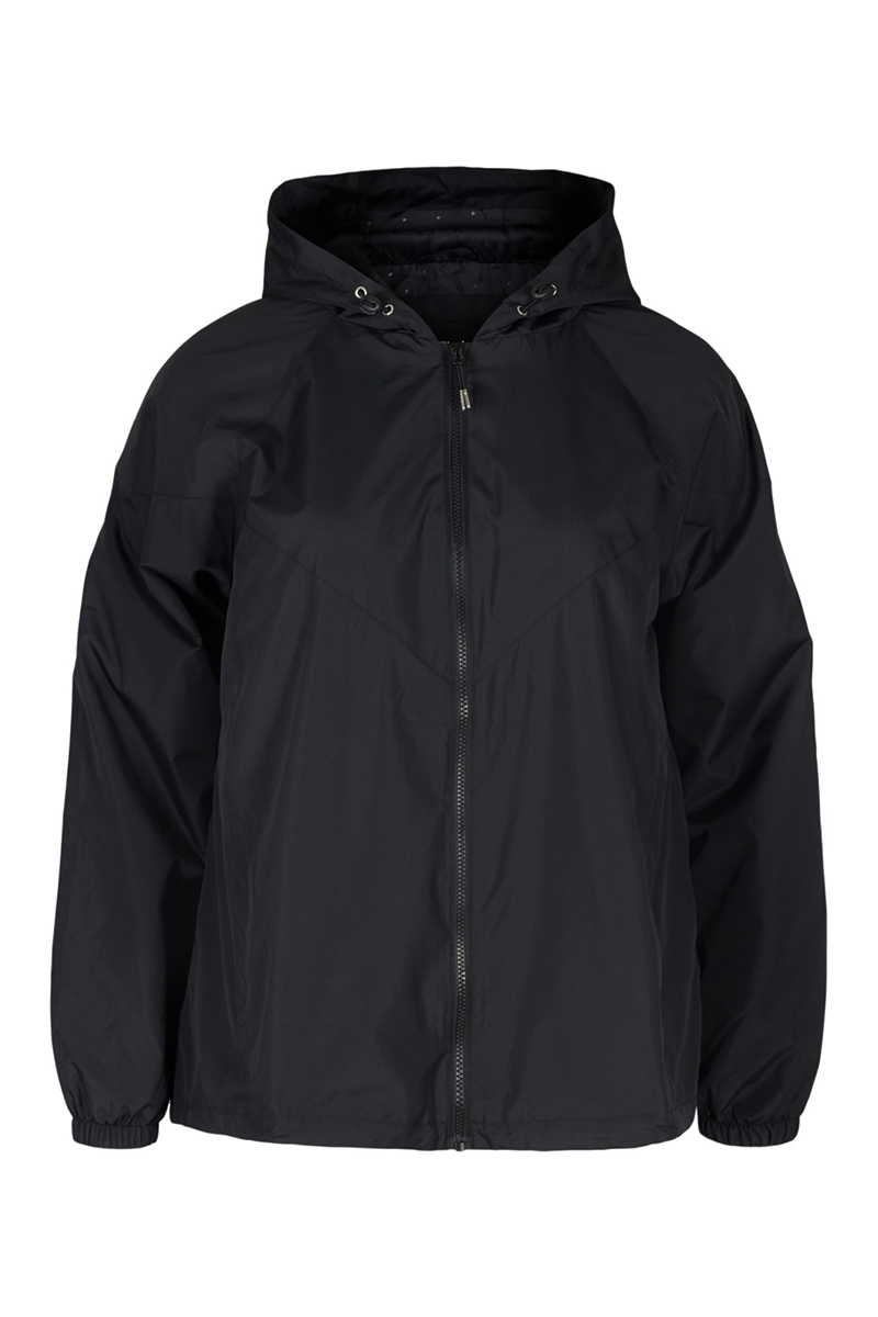 Happy Sizes Αντιανεμικό jacket με κουκούλα σε μαύρο χρώμα 52887-Μαύρο