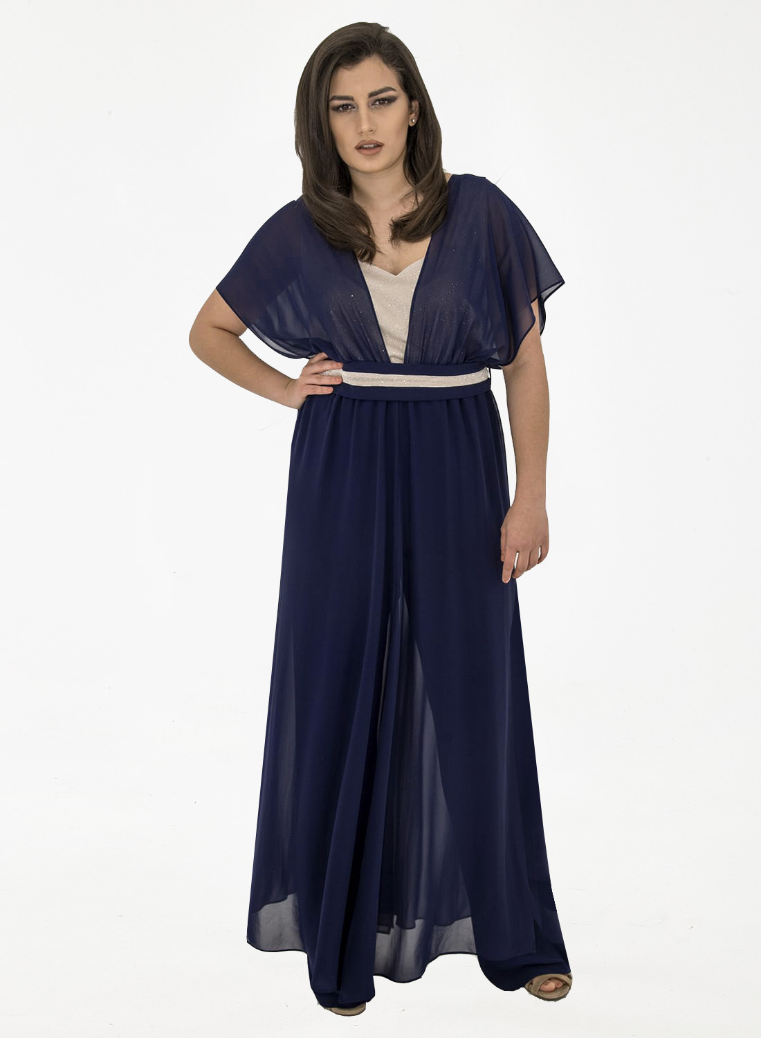 RAVE Εντυπωσιακή αμπιγιέ μπλε ολόσωμη φόρμα 8980