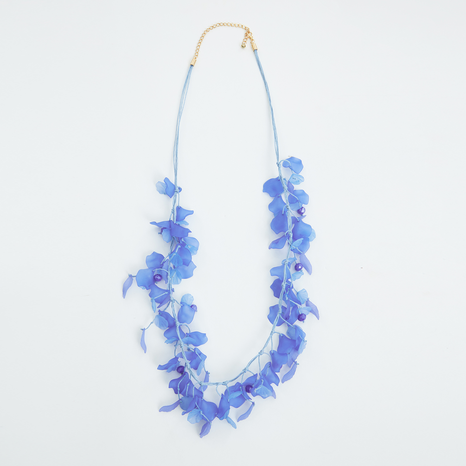 Κολιέ με λουλούδια 8116.9082.Ν-royal-blue