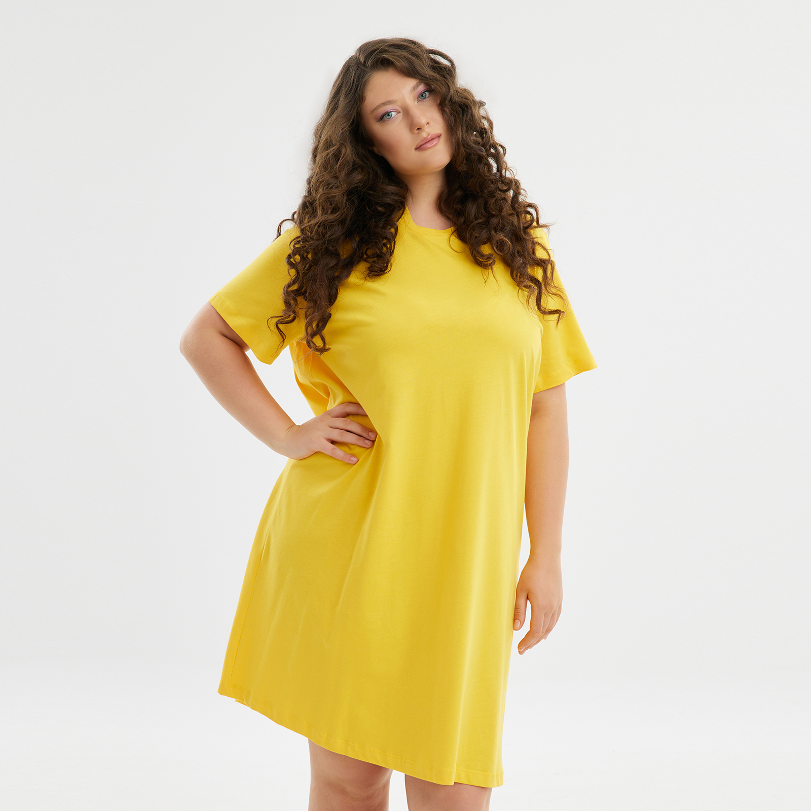 Φόρεμα βαμβακερό κοντομάνικο 8101.7245-yellow