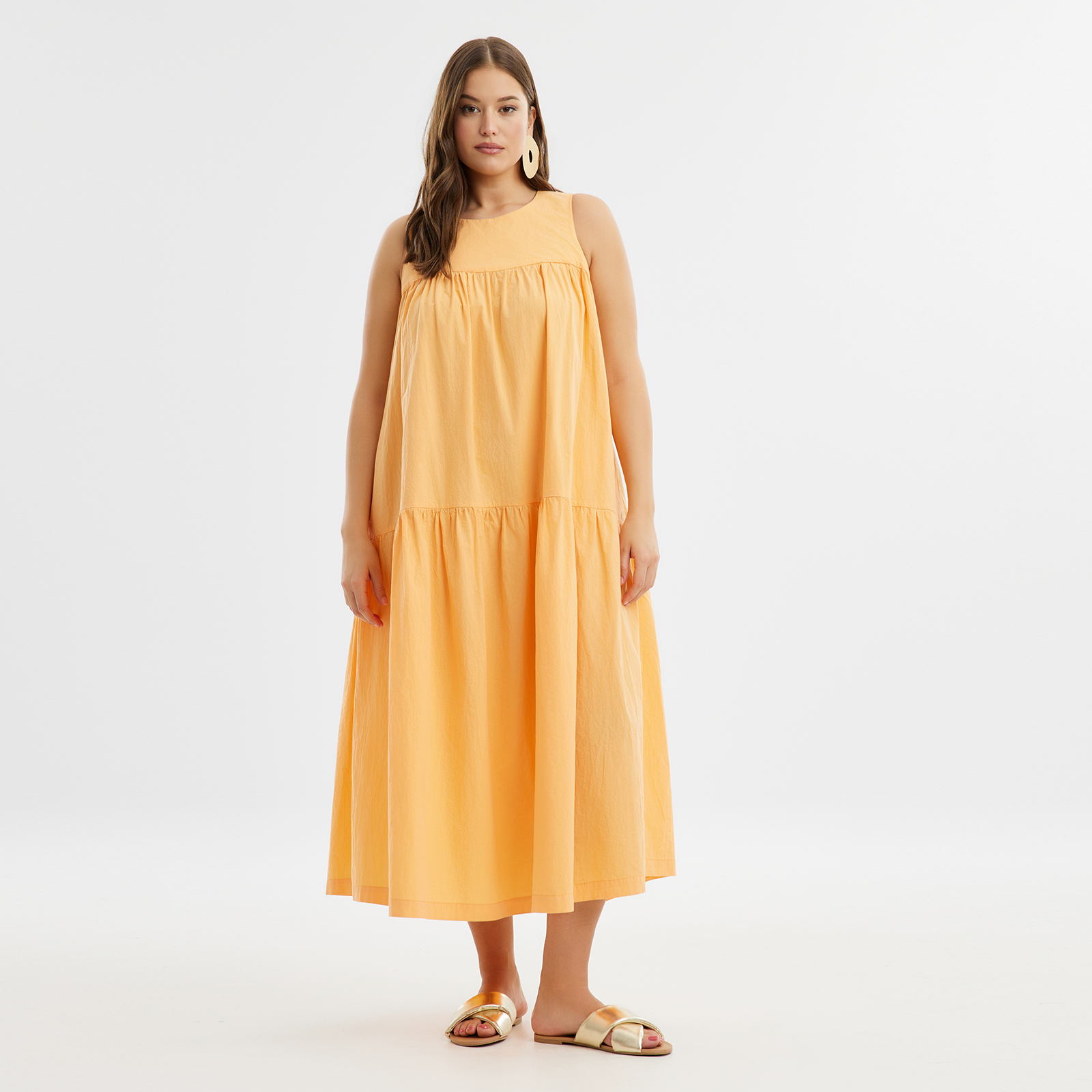 Φόρεμα βαμβακερό με βολάν 8101.7236-peach